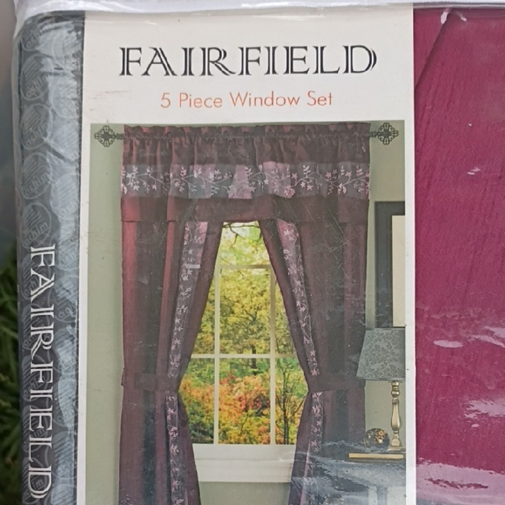 5-Piece Window Curtain Set in Plum